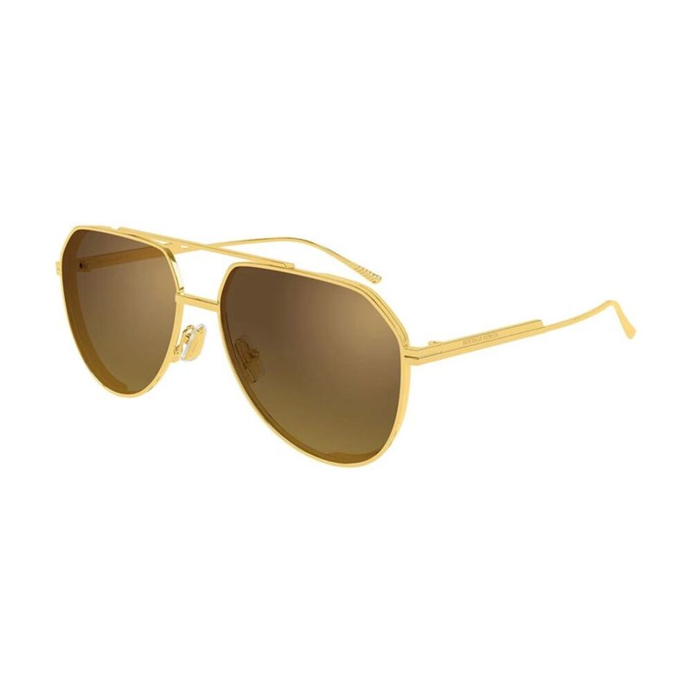 Bottega Veneta Sunglasses Aviator Full Rim, Gold Frame and Brown with Gold